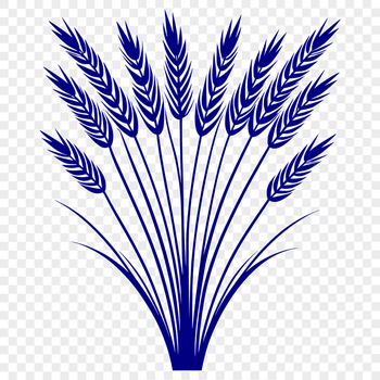 A detailed illustration of a single wheat stalk, suitable for use in vector graphics or as a cut file for cutting machines.