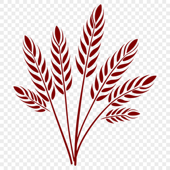 Illustration of a single wheat stalk in outline style for crafting and DIY projects.