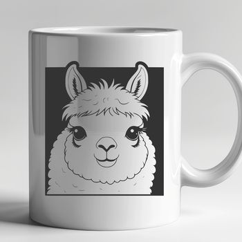 Close-up illustration of a South American camelid animal, often domesticated and raised for fiber.