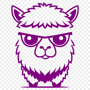 An illustration of a South American camelid, often domesticated for its wool.