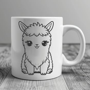 Alpaca illustration in a simple vector format suitable for digital design projects.