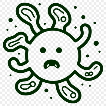 Illustration of a single bacterial cell with detailed features, suitable for vector graphics and cutting machines.