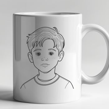 A young male child's face illustration in vector format.