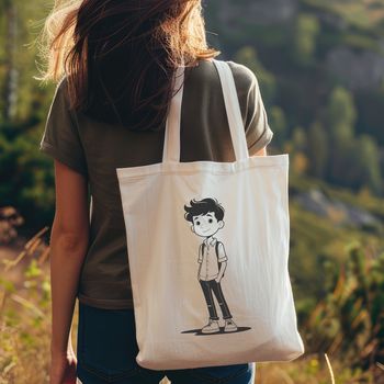 A young boy character designed as vector art for digital use.