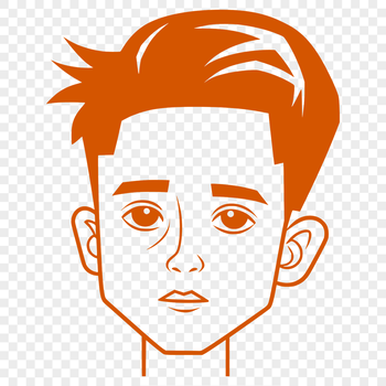 A young boy character in a simple vector design.