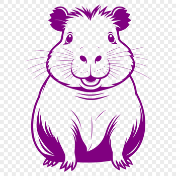SVG graphic design featuring a capybara animal, ideal for clip art use in digital projects.