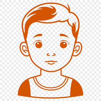 A young boy's face in vector format.