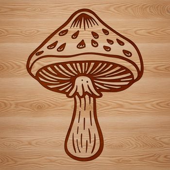A high-quality digital representation of a mushroom as a single object, ideal for cutting or engraving.