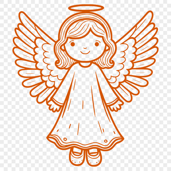 Vector illustration of a angel in a traditional style, suitable for cutting machine designs or vector art projects.