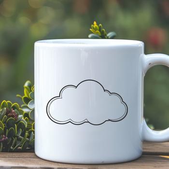 A high-quality vector illustration of a puffy white cloud against a light blue sky.