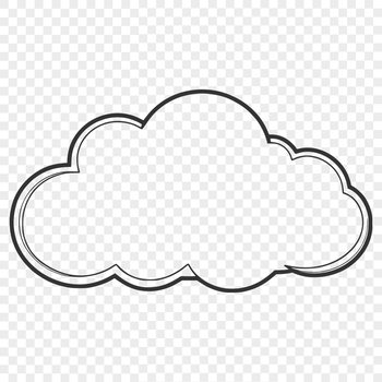 A stylized illustration of a cloud, suitable for graphic design projects.