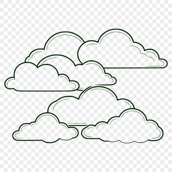 Vector graphic representation of a cloud with soft, puffy texture.