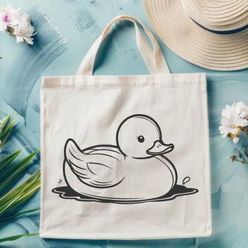 A simple illustration of a duck, suitable for use in various graphic designs.