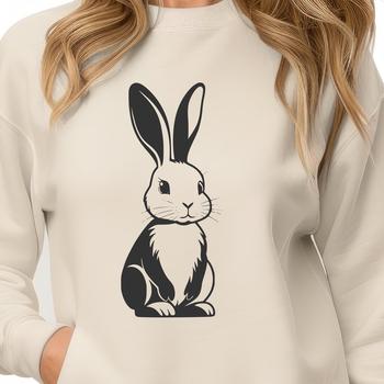 An SVG vector design featuring a full-body rabbit in a relaxed seated position.