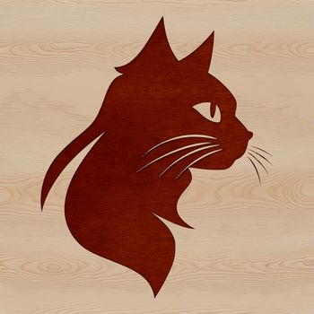 A detailed illustration of a cat's head with bold lines and simple shapes, suitable for various digital applications.