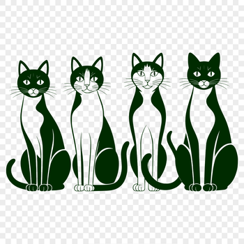 Colorful vector illustration of a domesticated feline animal, suitable for digital designs.