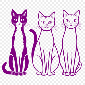 A detailed illustration of a domesticated feline animal.
