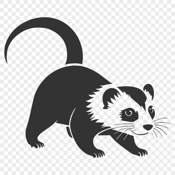 A simple vector illustration of a ferret in profile, suitable for various uses.