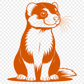A digital vector illustration of a ferret animal in silhouette form.