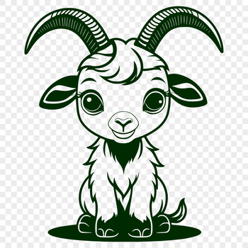 A vector illustration of a goat, suitable for various applications including digital and physical crafting.