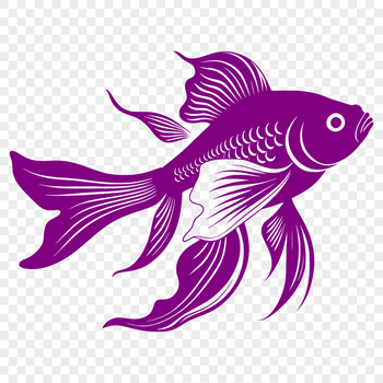 A colorful illustration of a goldfish in a swimming motion, suitable for use as clip art or vector design.