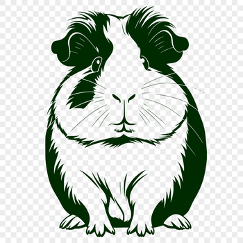 A digital illustration of a guinea pig in vector format, suitable for cutting machines like Cricut and laser cutters.