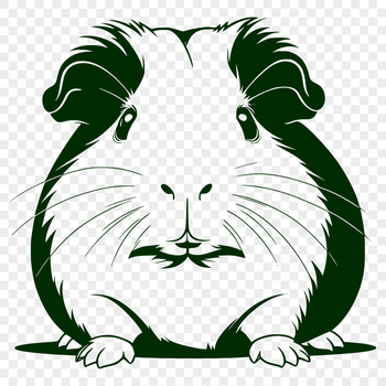 A small furry animal with big eyes and floppy ears, suitable as clip art or vector design for pet-themed projects.