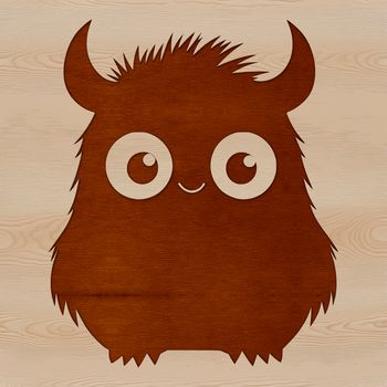 A cartoon-style monster character made with vector lines, suitable for cutting machine designs.