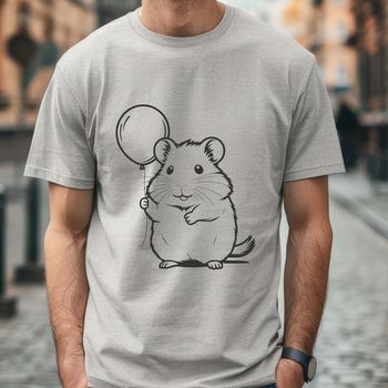 An illustration of a hamster in a whimsical pose, suitable for use in digital art projects and designs.