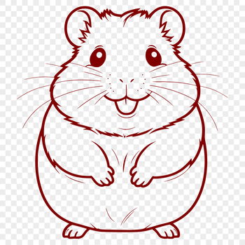 A small furry hamster animal sitting on a surface, designed for use with cutting machines like Cricut.