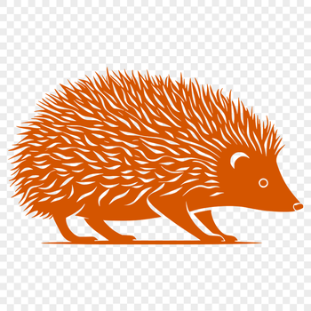 A detailed illustration of a hedgehog in various poses and angles, suitable for digital cutting machines.