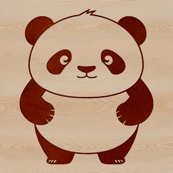 A detailed illustration of a wild animal, a giant panda, depicted in a vector format.