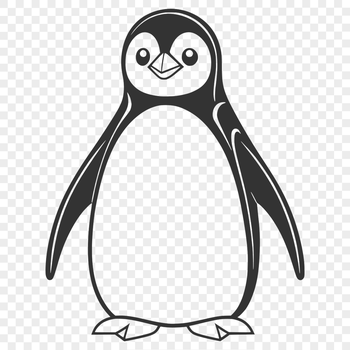 A penguin in a natural environment, depicted as a vector illustration.