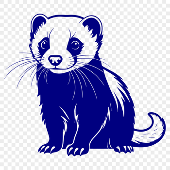 A digital illustration of a ferret in vector format suitable for cutting machines and laser engraving.