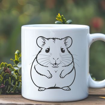 A cute, furry hamster illustration suitable for use in digital design projects.