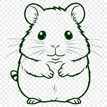 A small, furry hamster sitting on its hind legs, ideal for use as clip art in various design projects.