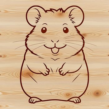 A simple illustration of a hamster in profile view.