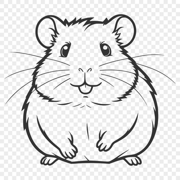 A digital illustration of a hamster sitting on its hind legs, suitable for personal or commercial design projects.