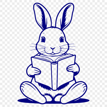 Illustrated rabbit sitting in a full-body pose, suitable for vector design and commercial or personal projects.