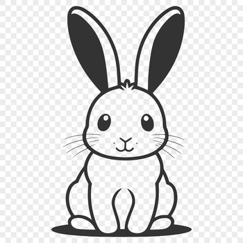 A sitting rabbit illustration in full-body pose.