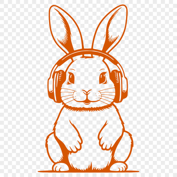 A sitting rabbit with full body, suitable for vector art projects.