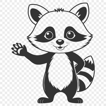 A vector illustration of a raccoon in a playful pose, suitable for various design applications.