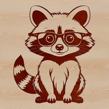 Racoon illustration in vector format, suitable for cutting machines or laser cutting.