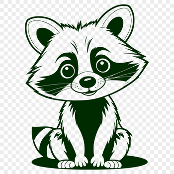 An editable, scalable raccoon design suitable for various applications.