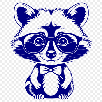An isolated image of a raccoon rendered as scalable graphics for digital use.