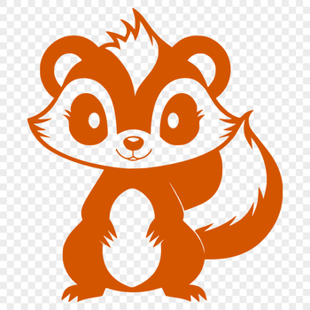 A simple illustration of a skunk, a wild animal known for its distinctive odor, rendered as a vector graphic in SVG format.