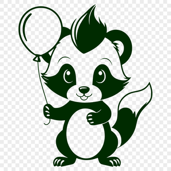 A digital illustration of a wild skunk in vector format.