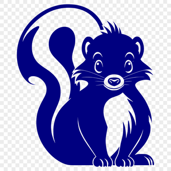 A small to medium-sized wild animal with a distinctive black and white striped pattern on its back.