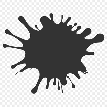 A stylized illustration of a splat, created as a vector design for flexible resizing.