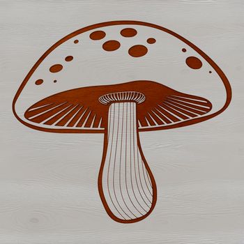 Illustration of a mushroom in a vector format suitable for digital printing and cutting machines like Cricut.